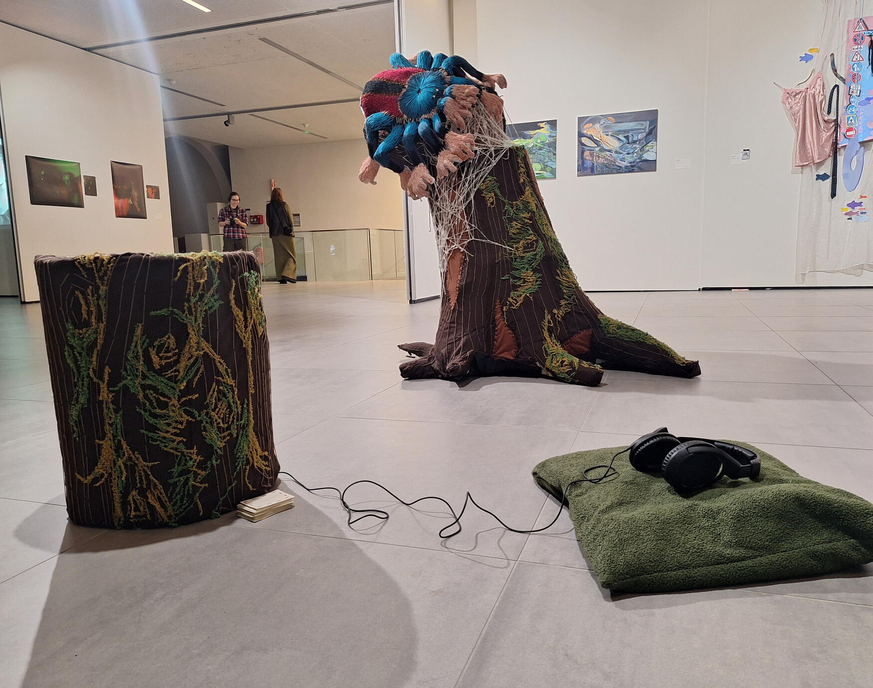 Avicularia Fantasia 2025, paper mache, fabric and yarns. 175 x 200x 200 cm